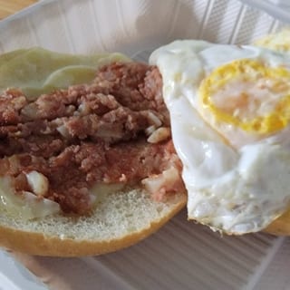Corned Beef Hash & Egg Sandwich